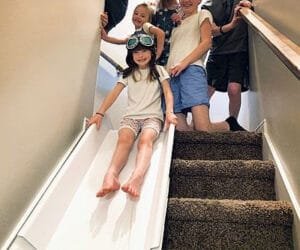 Holztreppenrutsche für Kinder